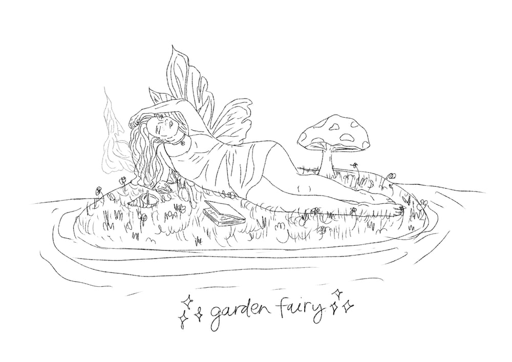 custom garden fairy drawing! (digital file)