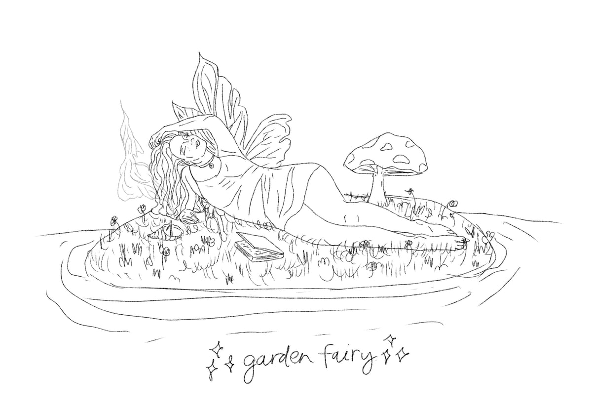 custom garden fairy drawing! (digital file)