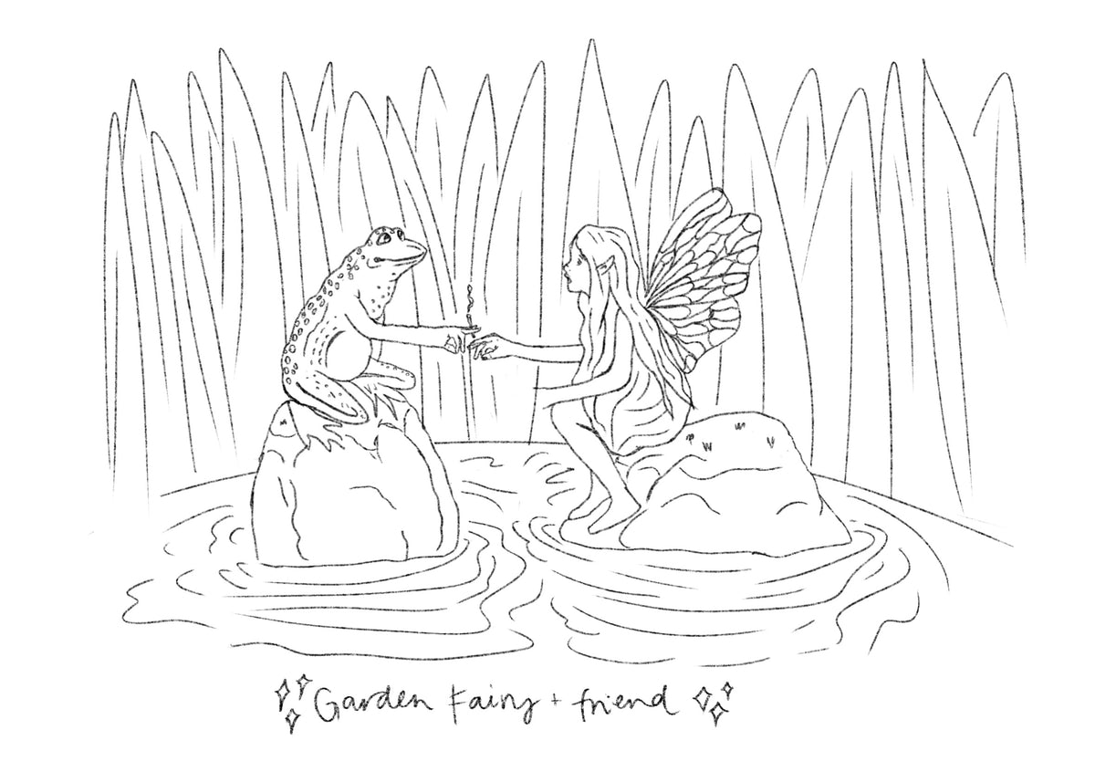 custom garden fairy drawing! (digital file)