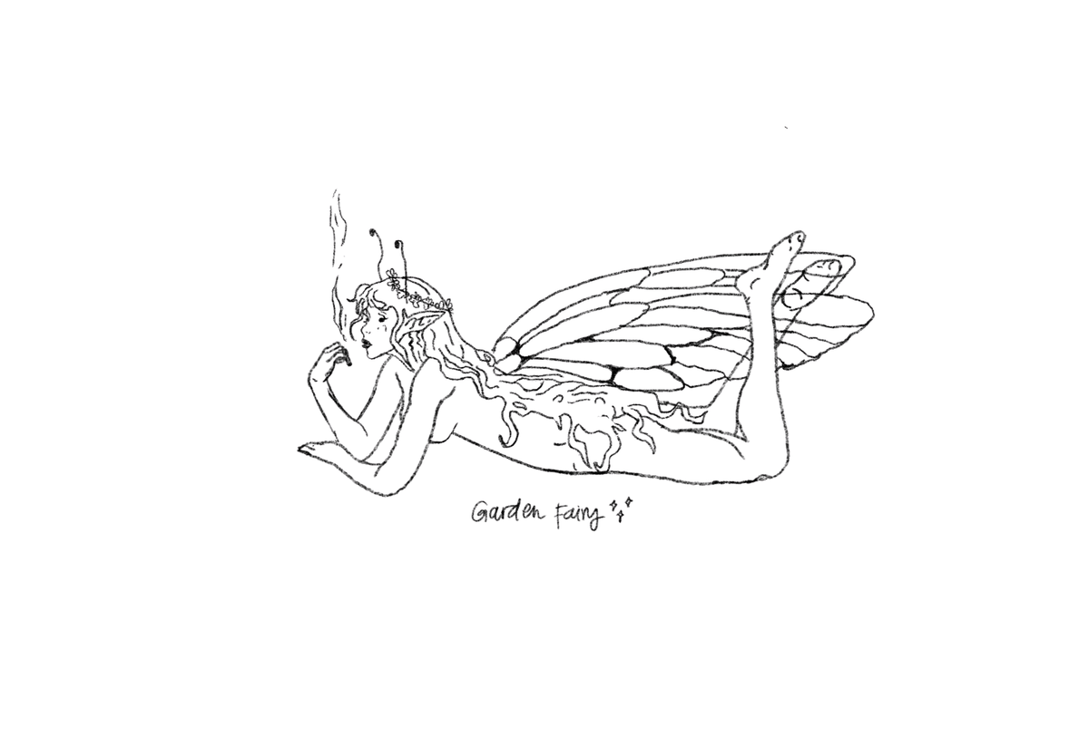 custom garden fairy drawing! (digital file)